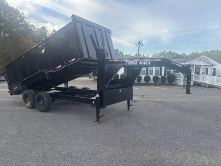 New 2025 TrailMaxx Trailers 83X16 HIGH SIDE TELESCOPIC GOOSENECK Dump Trailer