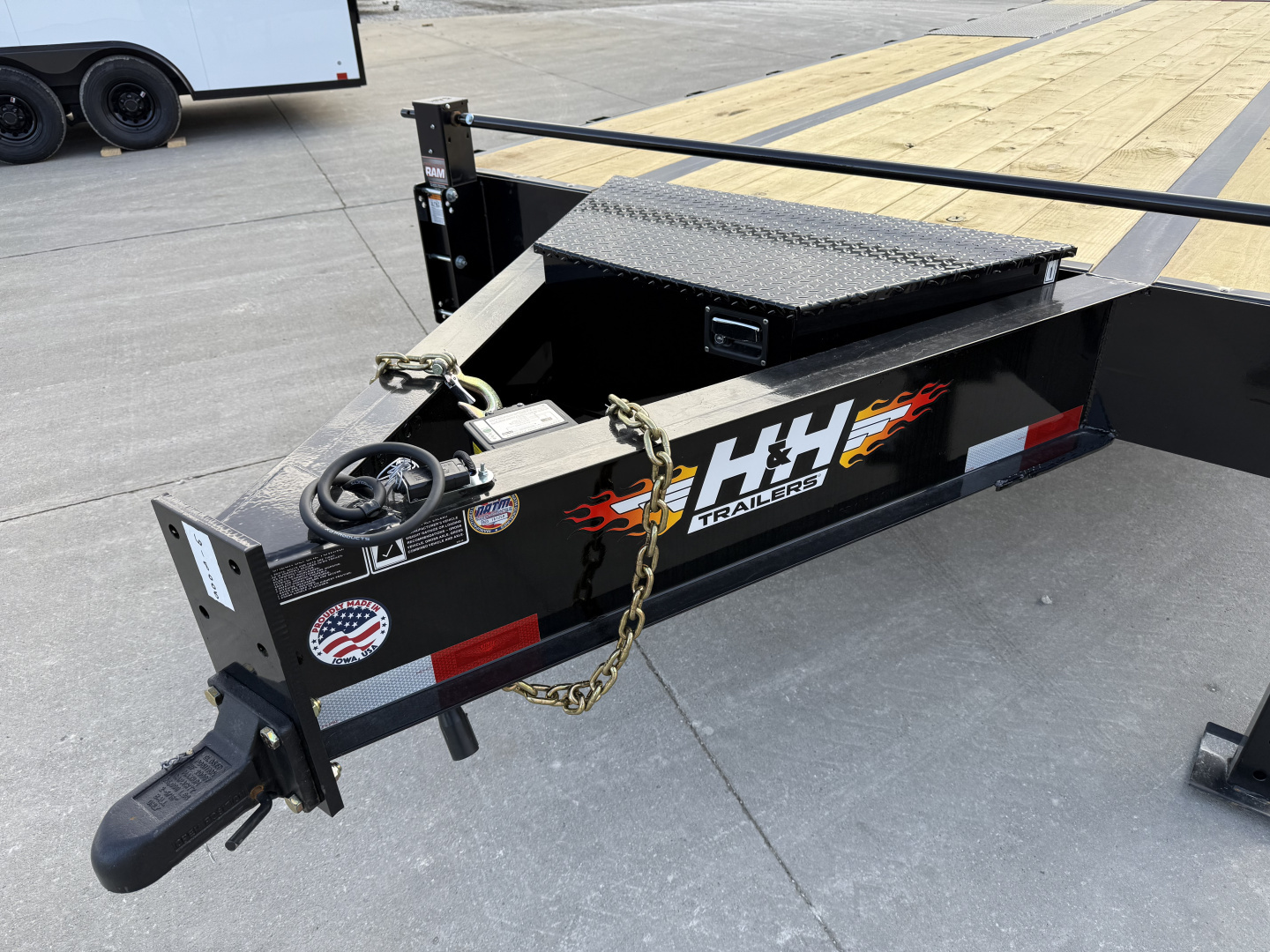 New 2026 H&H Black 102"x20'+5' 22.5k Low Profile Super Deluxe Ramps Bumper Pull Deckover Trailer
