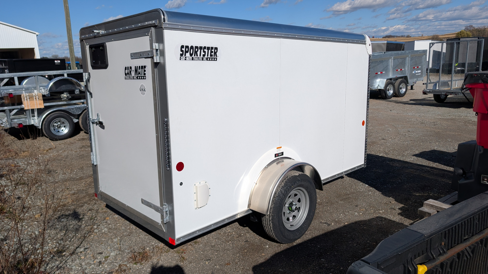 New 2026 Car Mate 5x10 Sportster Cargo Trailer w/ Barn Door