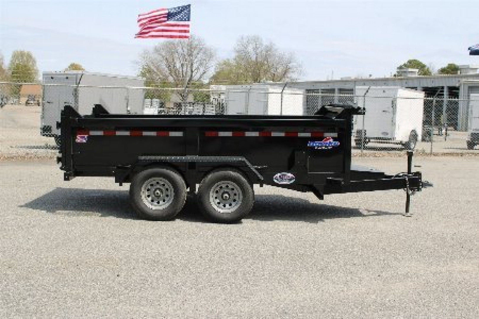 New 2026 Hawke Trailers 6X12 10K Dump w/ Spreader Gate Ramps and Tarp Dump Trailer