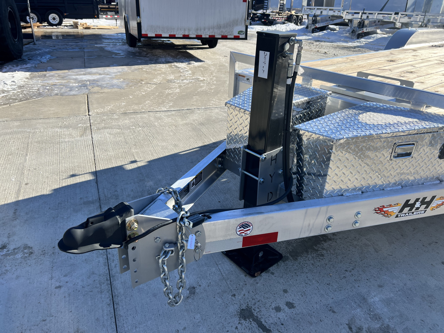 New NEW 2026 H&H Speedloader ALUMINUM 24’ POWER Hyd Jack TILTbed flatbed Trailer 2-7000 lb axles =14K