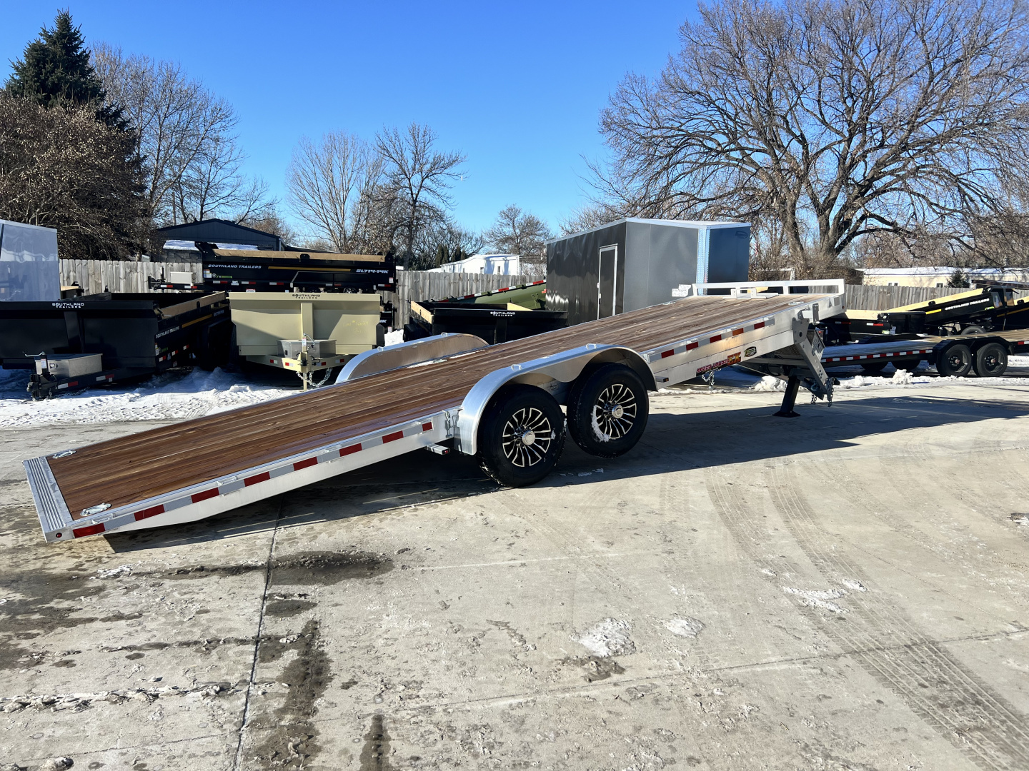 New NEW 2026 H&H Speedloader ALUMINUM 24’ POWER Hyd Jack TILTbed flatbed Trailer 2-7000 lb axles =14K