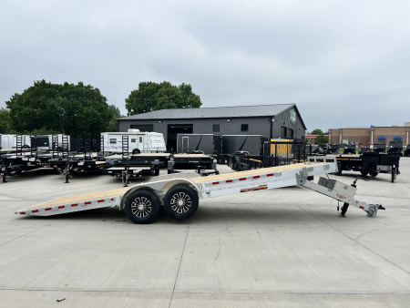 New NEW 2026 H&H Speedloader ALUMINUM 24’ POWER Hyd Jack TILTbed flatbed Trailer 2-7000 lb axles =14K
