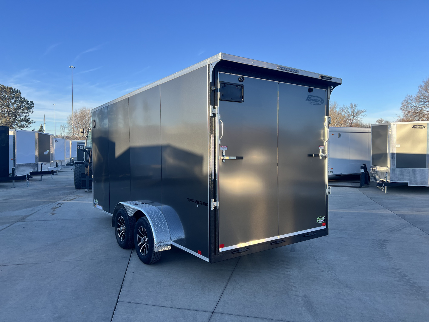New NEW 2026 Formula 7x16 +V Traverse, 7’ TALL 80.5” Rear door open height Rear Ramp Enclosed Cargo Trailer