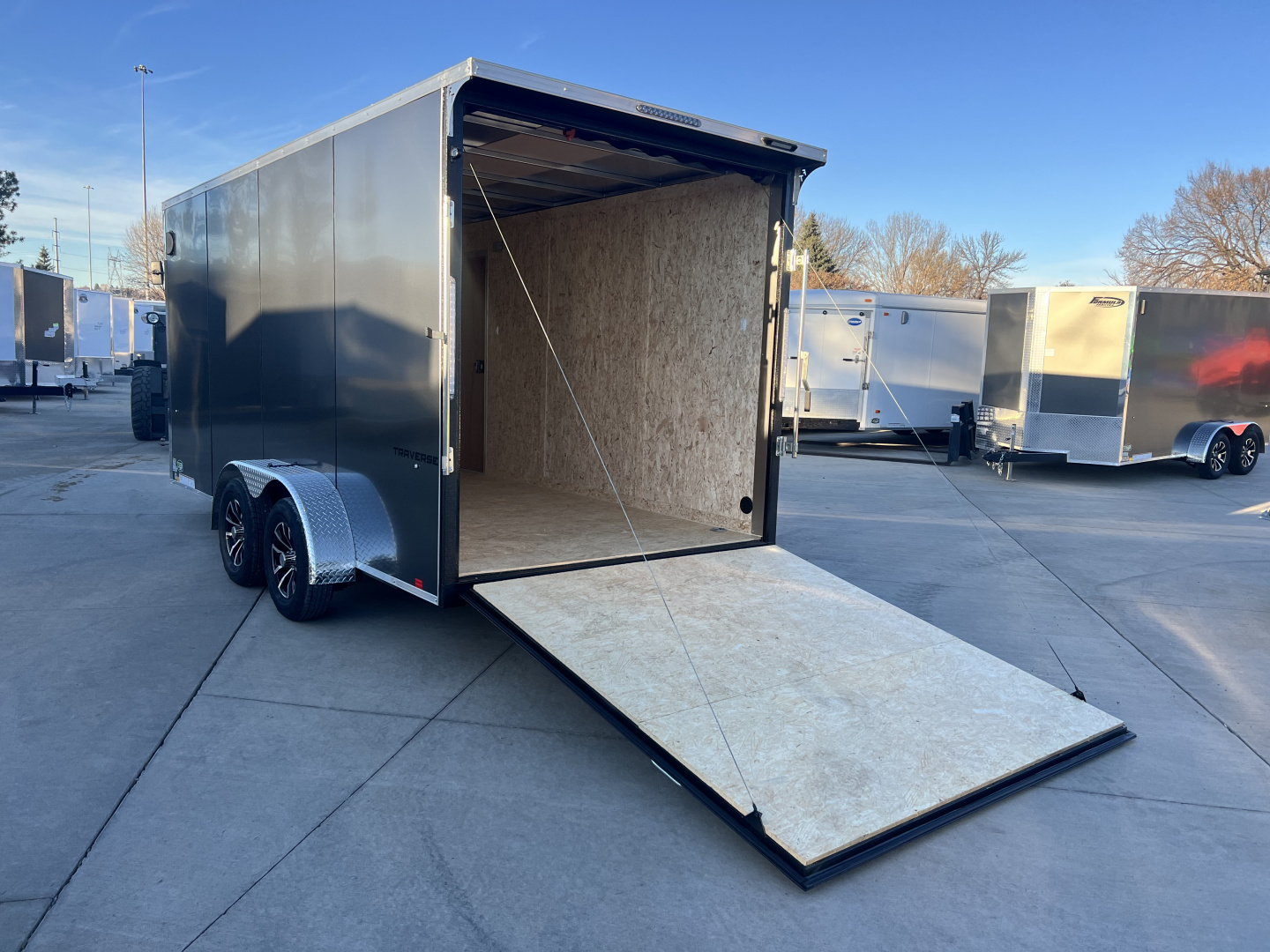 New NEW 2026 Formula 7x16 +V Traverse, 7’ TALL 80.5” Rear door open height Rear Ramp Enclosed Cargo Trailer