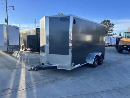 New NEW 2026 Formula 7x14 +V Traverse, 7’ TALL 80.5” Rear door open height Rear Ramp Enclosed Cargo Trailer