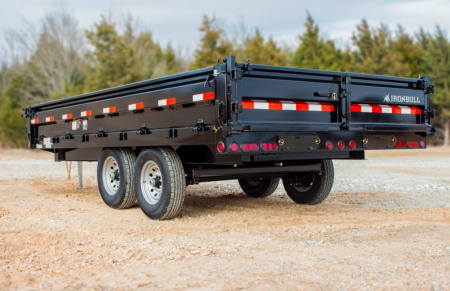 New 2026 Iron Bull DDP9616072 Dump Trailer / 8X16 DECKOVER DUMP / 18" FOLD DOWN SIDES / RAMPS/ TARP / SCISSOR HOIST / 2-7,000# ELECTRIC BRAKE AXLES