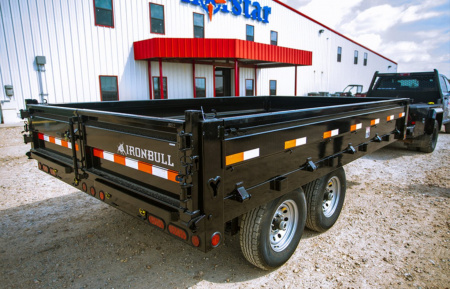 New 2026 Iron Bull DDP9616072 Dump Trailer / 8X16 DECKOVER DUMP / 18" FOLD DOWN SIDES / RAMPS/ TARP / SCISSOR HOIST / 2-7,000# ELECTRIC BRAKE AXLES