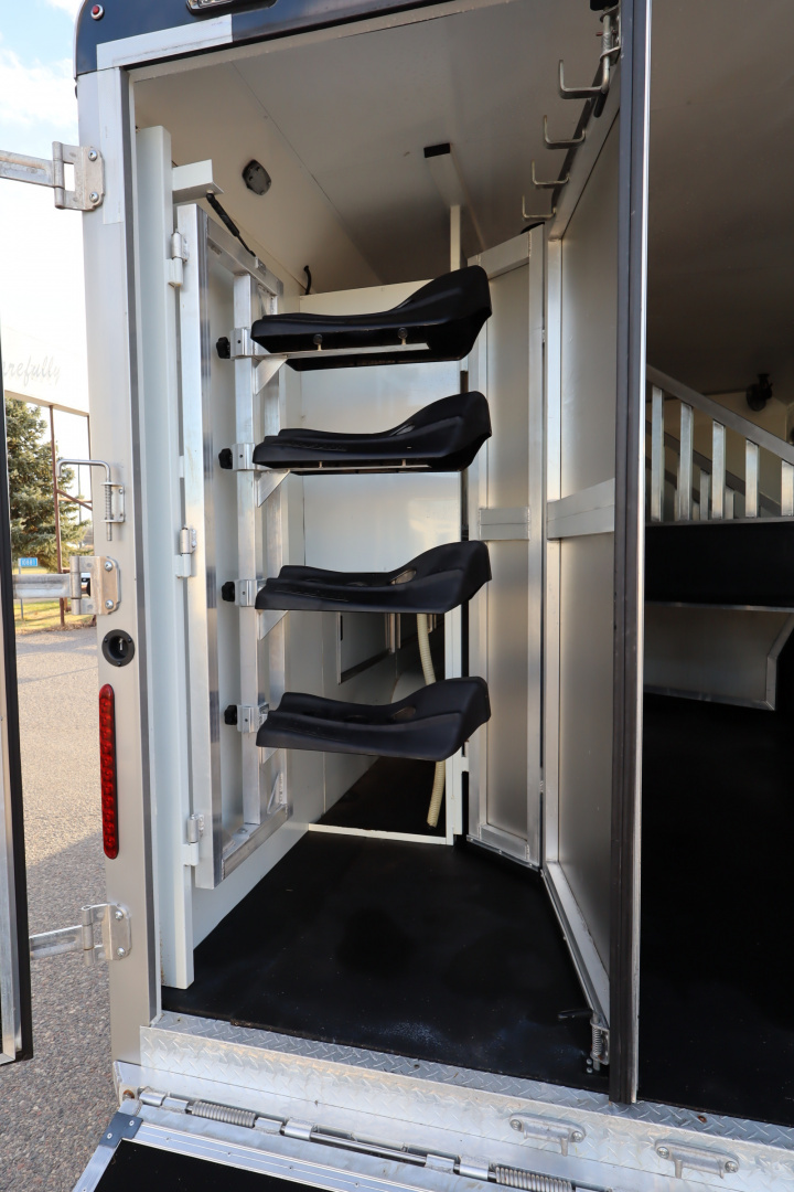 Used 2022 Bison 4 Horse LQ Slide-out Horse Trailer