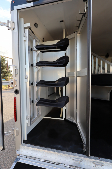 Used 2022 Bison 4 Horse LQ Slide-out Horse Trailer