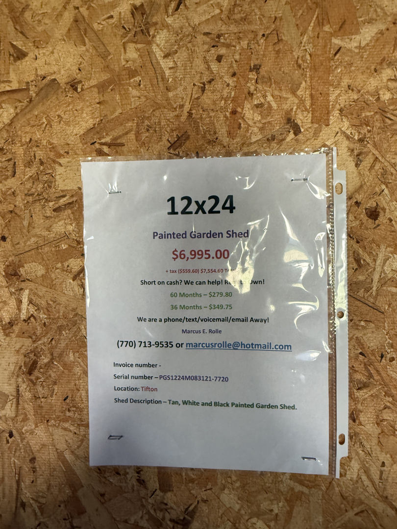 Used 2025 Other 12X24 - Garden Shed Steel Frame Shed