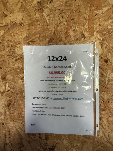 Used 2025 Other 12X24 - Garden Shed Steel Frame Shed