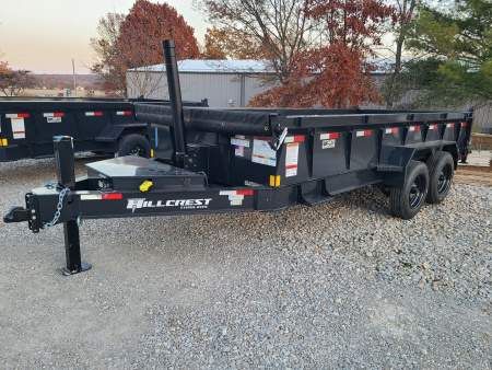 New Hillcrest 7 X 16 DUMP TRAILER, 17.6K, HYD JACK HD Ramps
