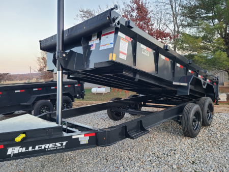 New Hillcrest 7 X 16 DUMP TRAILER, 17.6K, HYD JACK HD Ramps