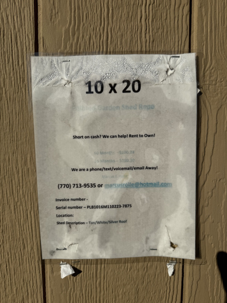 Used USED: 2025 Yoder 10X20 - Painted Garden Shed, Call For Price.