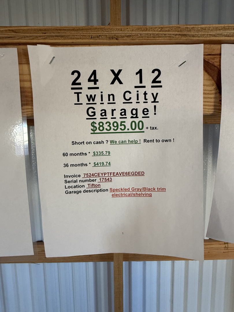 New 2025 Yoder 12X24 - Twin City Garage Shed