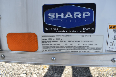 Used 2019 United Trailers ULT 8.5X20 RAMP 6'6" TALL Car / Racing Trailer