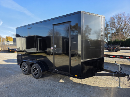 New 2026 Formula Trailers 7X14 BLACKOUT ENCLOSED CARGO ENCLOSED TRAILER 7' INSIDE HEIGHT RAMP DOOR Cargo / Enclosed Trailer