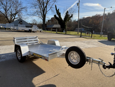 Used USED 2025 Aluma Trailers 548 S-BT Aluminum Utility Trailer W / Bi-Fold Ramp - Spare Tire - Motorcycle Wheel Chock - 2000# GVWR