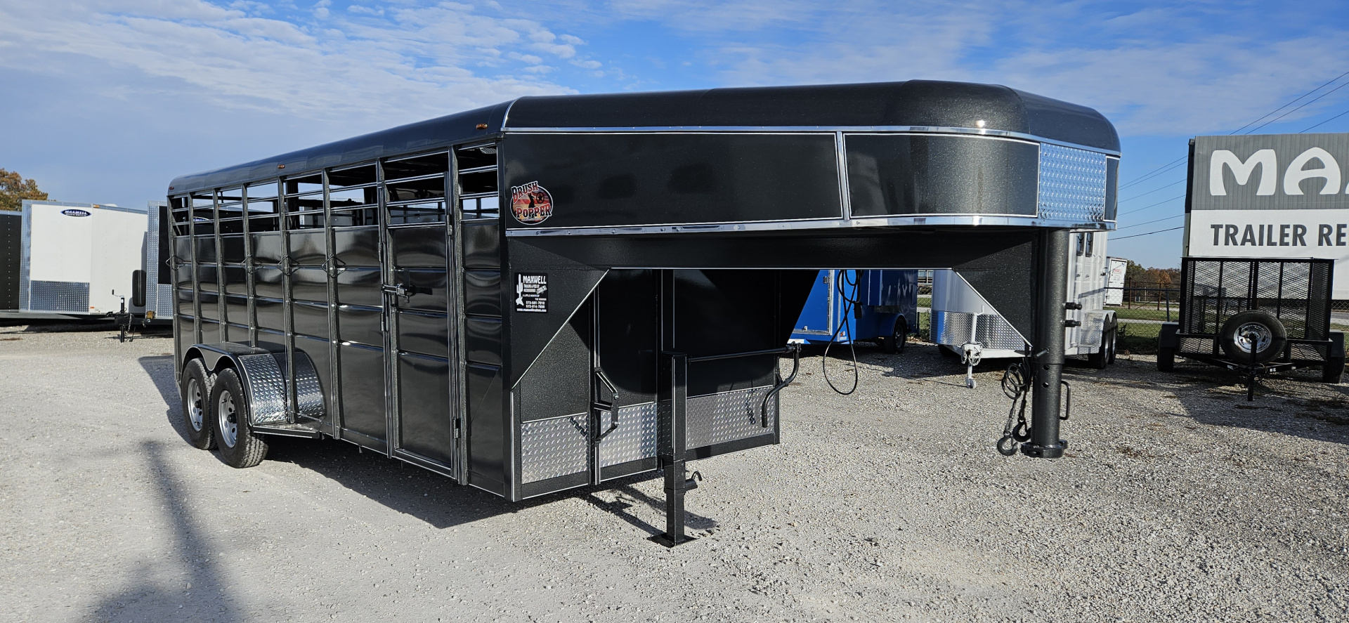 New 2026 Maxwell BrushPopper 20' GN Stock / Stock Combo Trailer