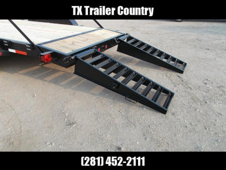 New 2026 Longhorn Trailers 83x20 Gooseneck 14K Car Hauler / Equipment Trailer / Flat Deck / 7000# Axles / 10K Jack / LEDs / 2ft Dovetail / 5ft HD Stand Up Ramps
