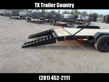 New 2026 Longhorn Trailers 83x20 Gooseneck 14K Car Hauler / Equipment Trailer / Flat Deck / 7000# Axles / 10K Jack / LEDs / 2ft Dovetail / 5ft HD Stand Up Ramps