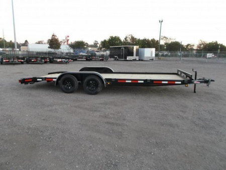 New 2026 Longhorn Trailers 83x20 7K Car Hauler / Racing Trailer / 2ft Dovetail / 5ft Stow Away Ramps / Brakes / LED Lights
