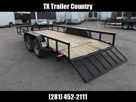 New 2026 Longhorn Trailers 77x16 Utility Trailer / ATV Trailer / 2ft Dovetail / 2ft Ramp Gate / LED Lights