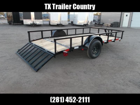 New 2026 Longhorn Trailers 77x12 Utility Trailer / 2ft Dovetail / 2ft Ramp Gate / LED Lights