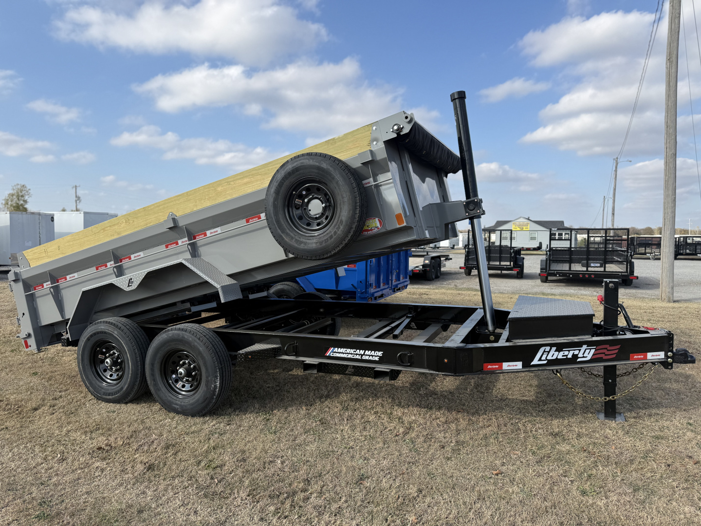 New 2026 Liberty LD14K83x14 Two-Tone Telescopic Hoist Dump Trailer w/ 14 Ply Tire Upg.
