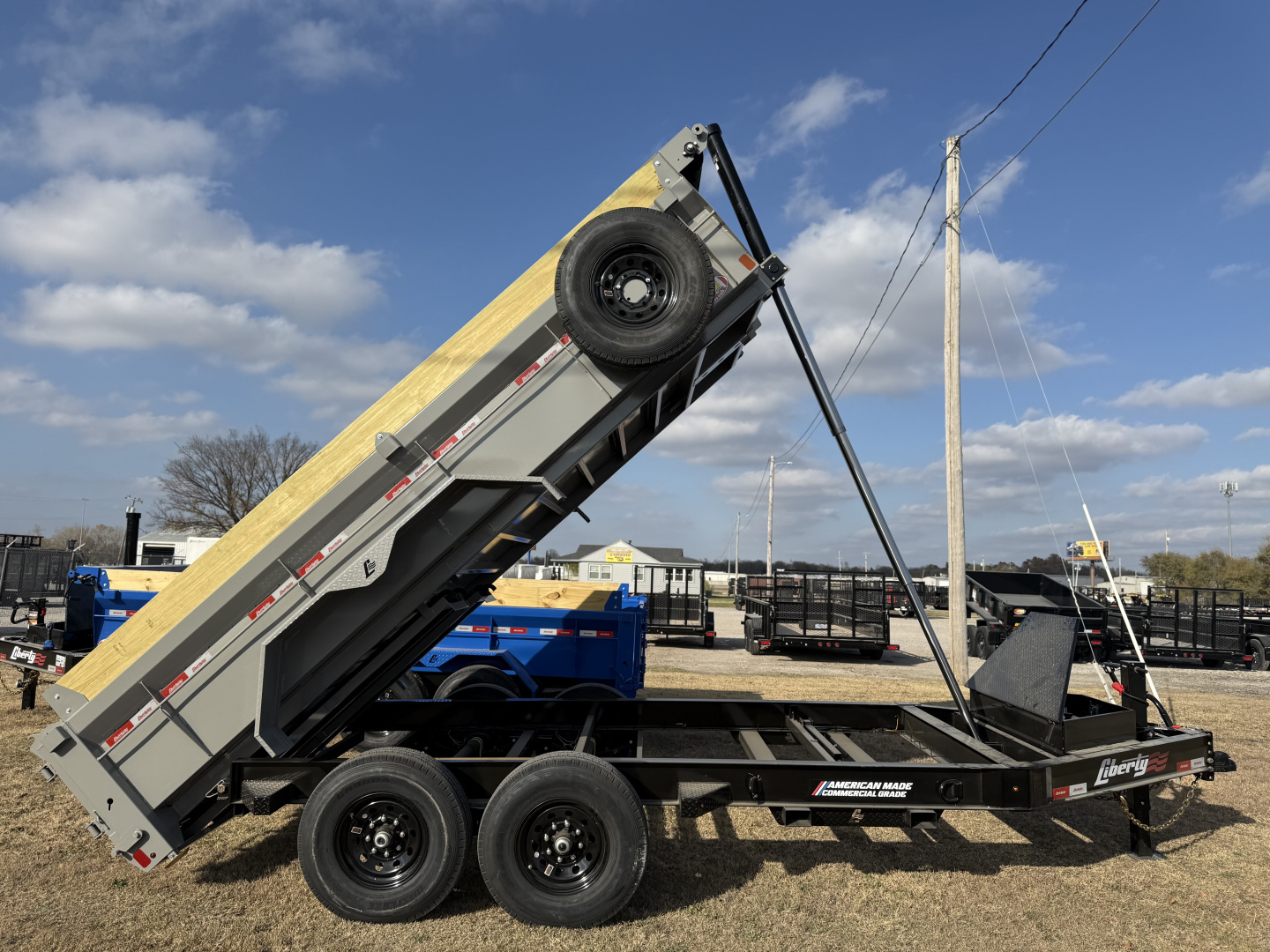 New 2026 Liberty LD14K83x14 Two-Tone Telescopic Hoist Dump Trailer w/ 14 Ply Tire Upg.