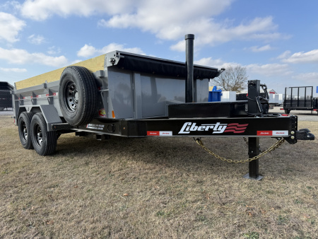 New 2026 Liberty LD14K83x14 Two-Tone Telescopic Hoist Dump Trailer w/ 14 Ply Tire Upg.
