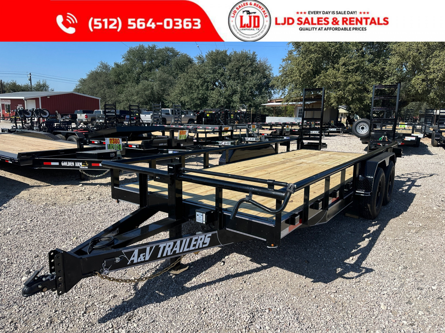 New 2026 - A & V - 83" X 18' Pipe Top Equipment Trailer - 14K GVWR