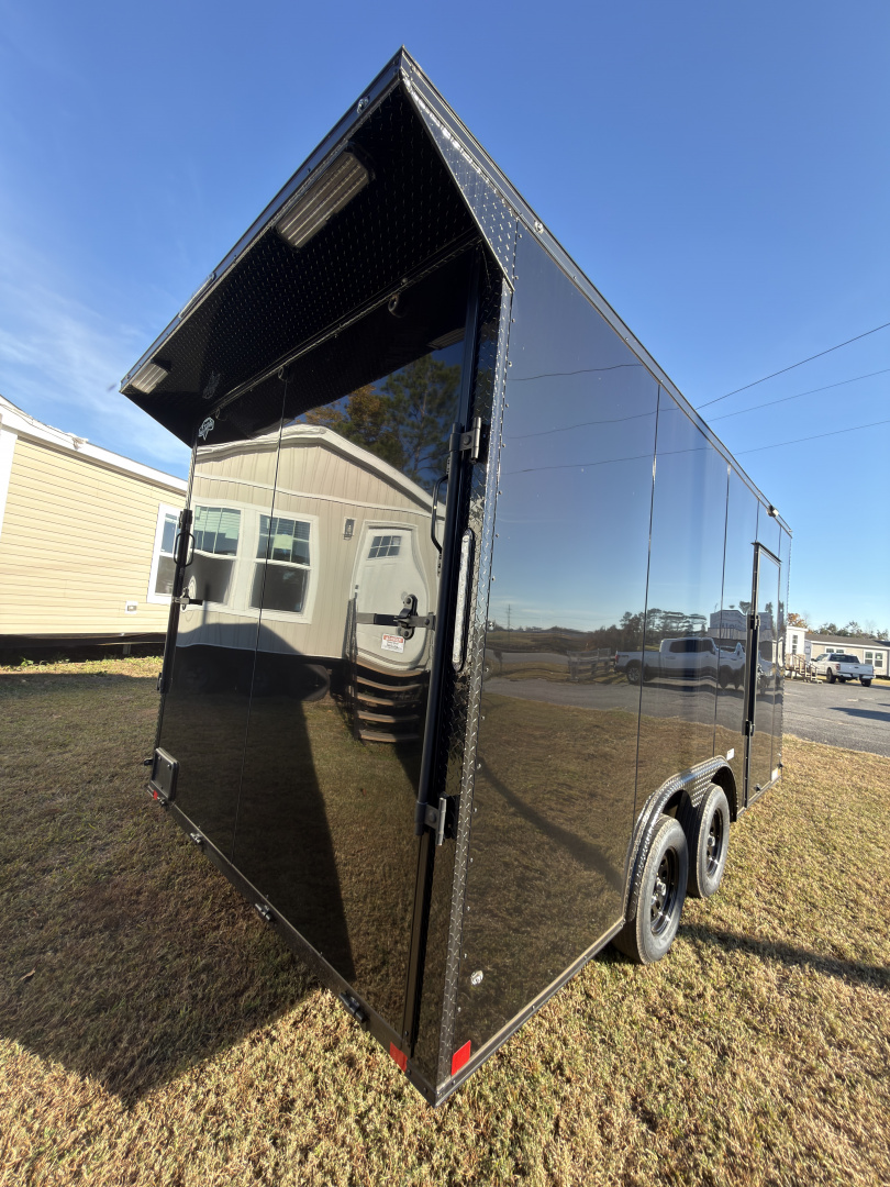 New 2026 Diamond Cargo 8.5x16TA 7' Tall .080 Black PolyCor Blackout Package Rear Wing Spoiler8 Cargo / Enclosed Trailer