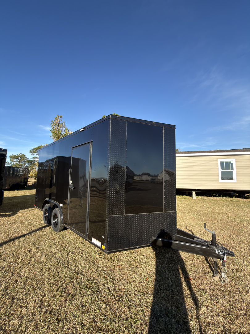 New 2026 Diamond Cargo 8.5x16TA 7' Tall .080 Black PolyCor Blackout Package Rear Wing Spoiler8 Cargo / Enclosed Trailer