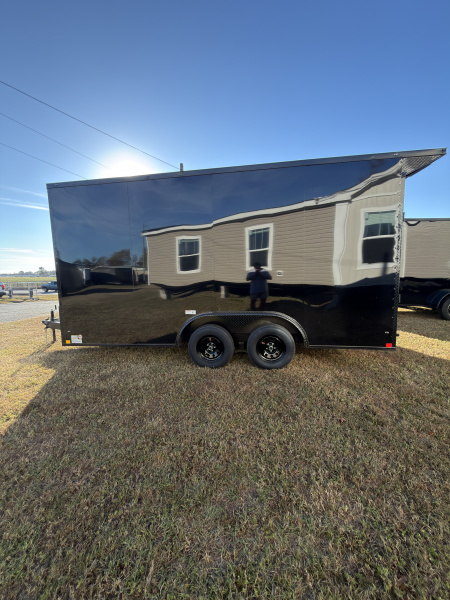 New 2026 Diamond Cargo 8.5x16TA 7' Tall .080 Black PolyCor Blackout Package Rear Wing Spoiler8 Cargo / Enclosed Trailer