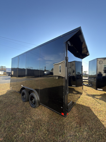 New 2026 Diamond Cargo 8.5x16TA 7' Tall .080 Black PolyCor Blackout Package Rear Wing Spoiler8 Cargo / Enclosed Trailer