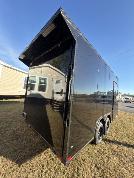 New 2026 Diamond Cargo 8.5x16TA 7' Tall .080 Black PolyCor Blackout Package Rear Wing Spoiler8 Cargo / Enclosed Trailer