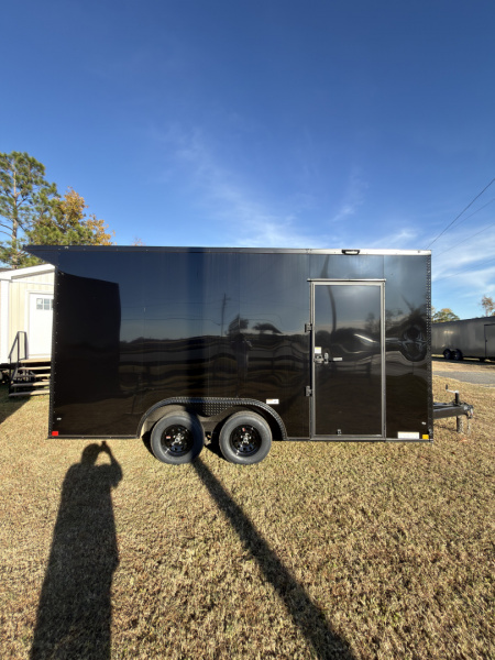 New 2026 Diamond Cargo 8.5x16TA 7' Tall .080 Black PolyCor Blackout Package Rear Wing Spoiler8 Cargo / Enclosed Trailer