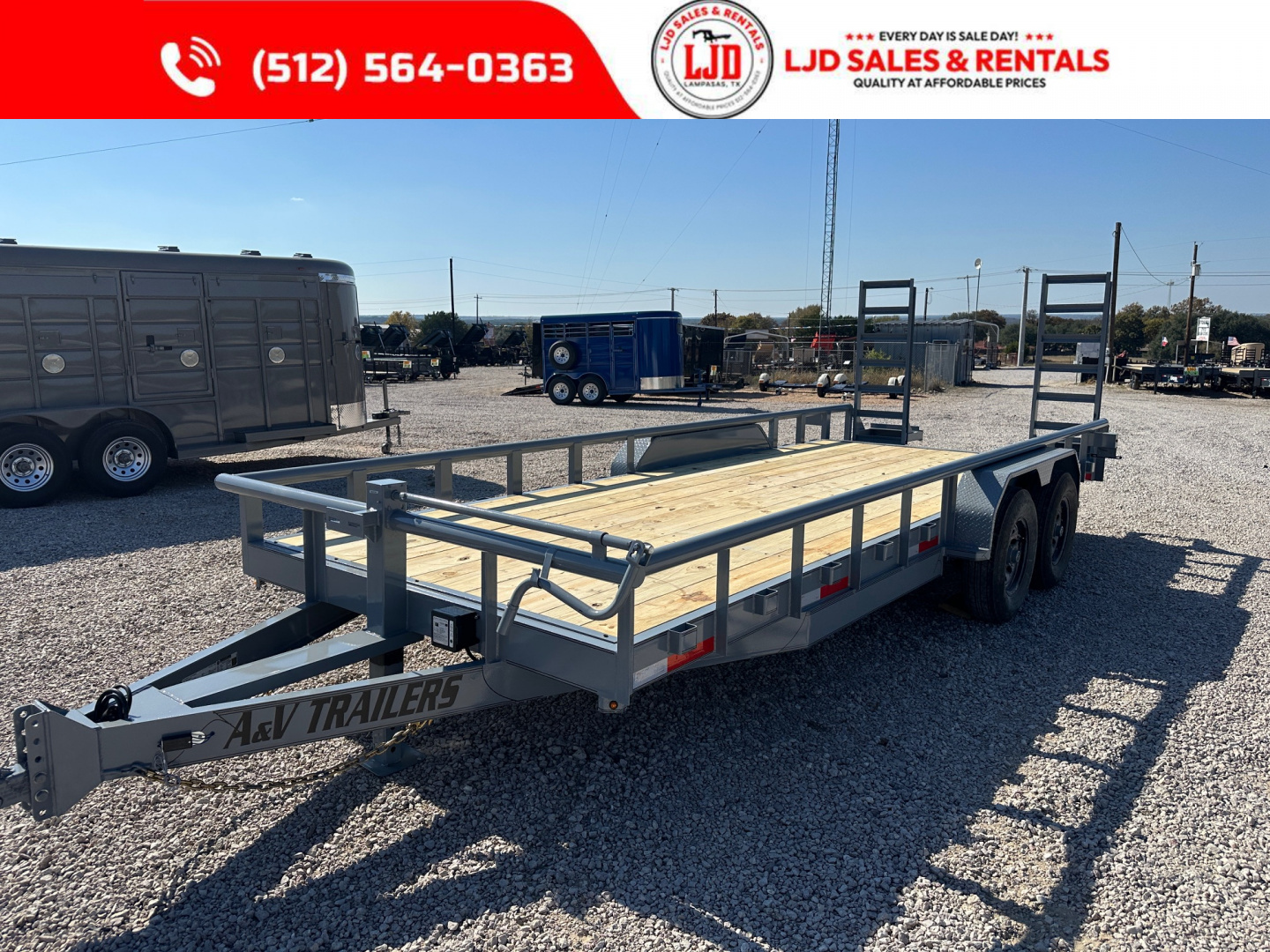 New 2026 A & V - 83" X 20' Pipe Top Equipment Trailer - 14k gvwr