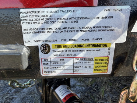 New 2026 Hillcrest Trailers 16K 16+4 Tilt Trailer