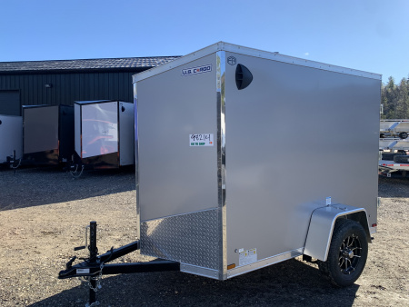 New 2026 US Cargo 5X8 +2ft V nose/ Barn Doors/ Side door/ Polycore / 6' interior - 2990gvw