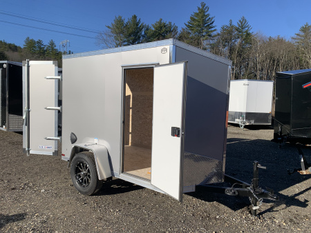 New 2026 US Cargo 5X8 +2ft V nose/ Barn Doors/ Side door/ Polycore / 6' interior - 2990gvw