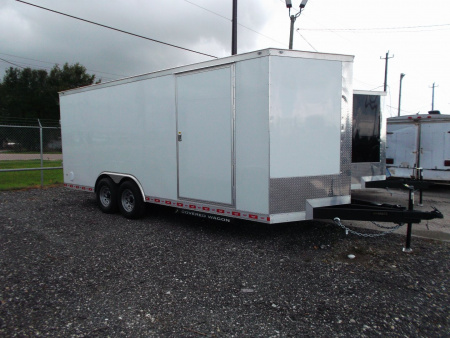New 2026 Covered Wagon Trailers 8.5x20 Heavy Duty Cargo / Enclosed Trailer / XXL Package / 7ft Interior Height / 7000# Torsion Axles / Extra Wide Heavy Duty Ramp / .080 White Heavy Duty Skin / 48  RV Side Door / RV Step