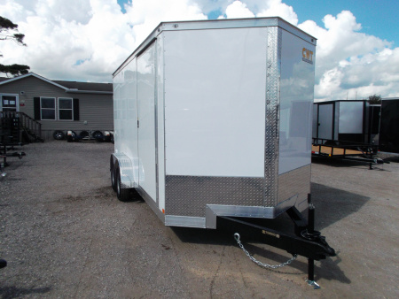 New 2026 Covered Wagon Trailers 7x16 Cargo Trailer / Enclosed Trailer / 7ft Interior / Extra Wide Ramp / 48  RV Door / .030 White Exterior