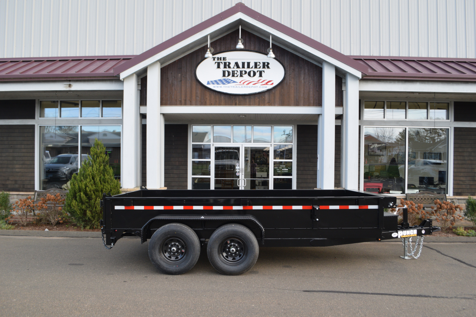 New Punch 6'11" x 14' Scissor Dump Trailer 14K