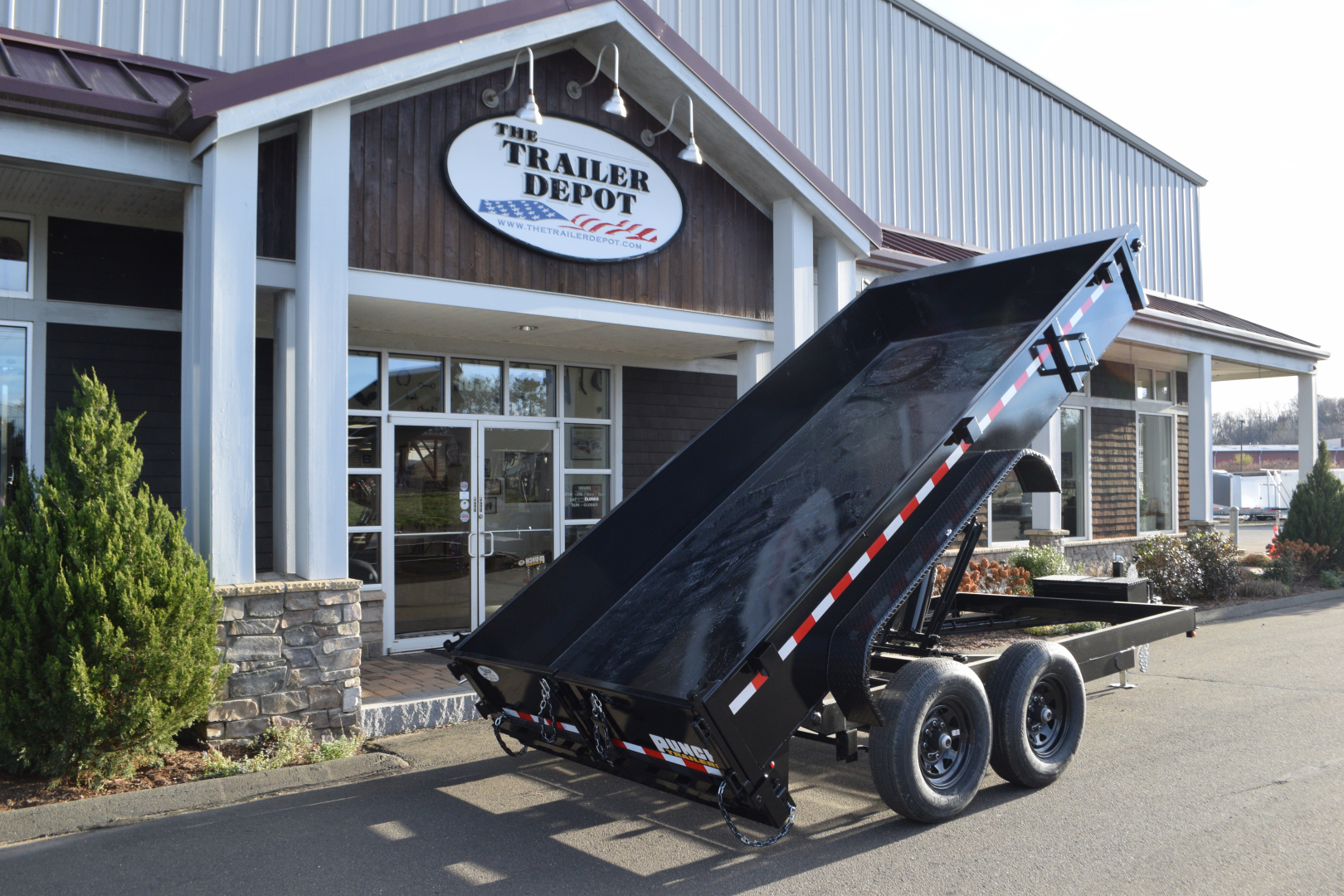 New Punch 6'11" x 14' Scissor Dump Trailer 14K