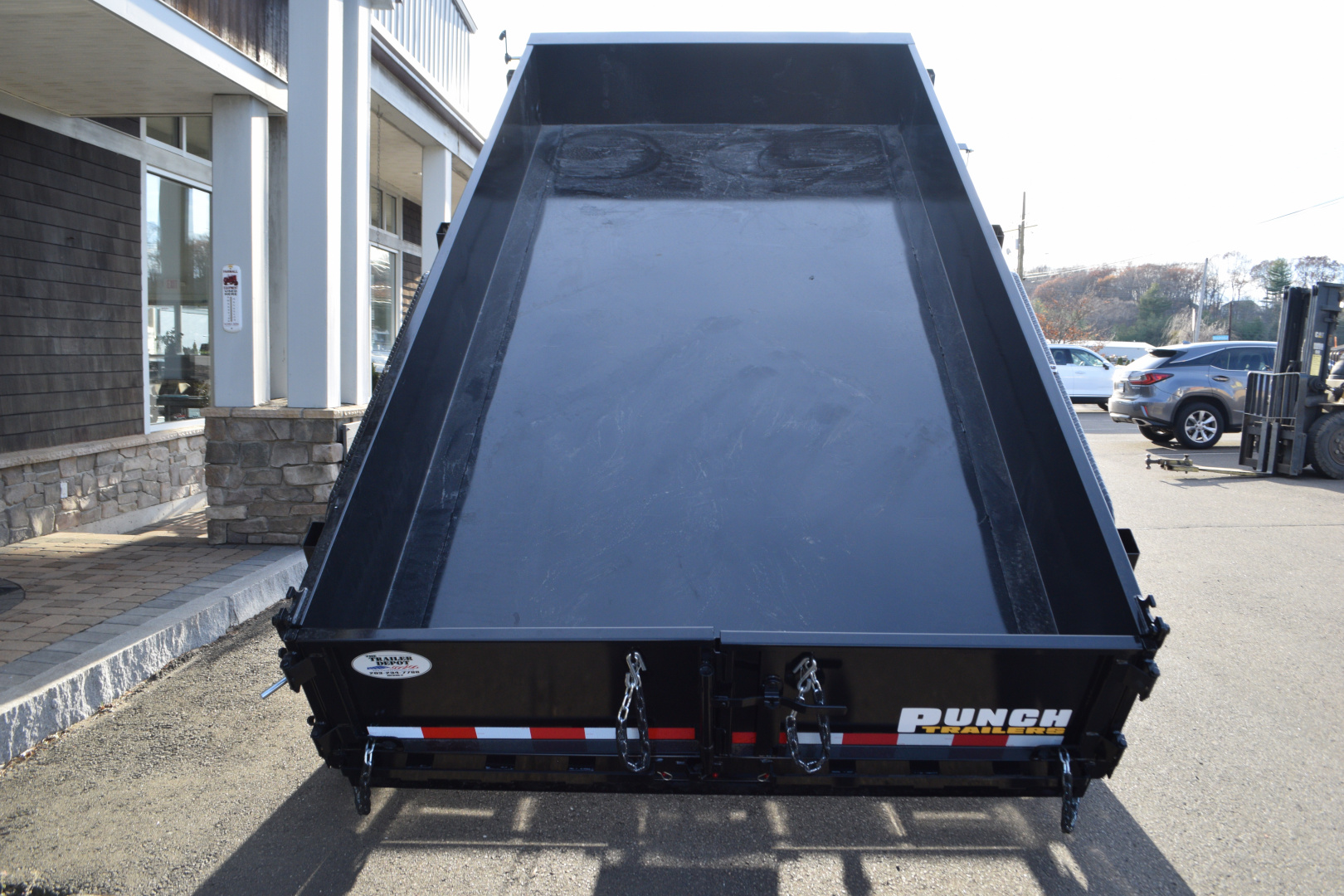 New Punch 6'11" x 14' Scissor Dump Trailer 14K