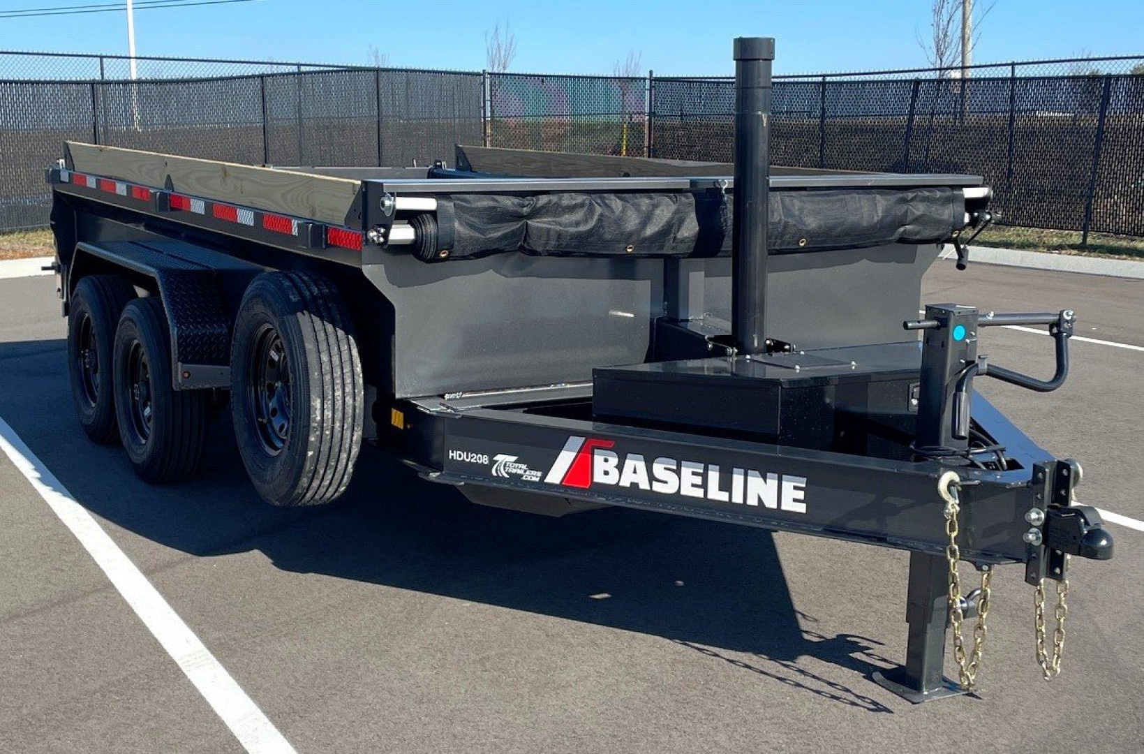 New Diamond C Baseline 82" x 14' HDU-208 16,000 LB Telescopic Dump Trailer 24" Sides w/ Board Brackets, 14ply tires, Spare, Solar
