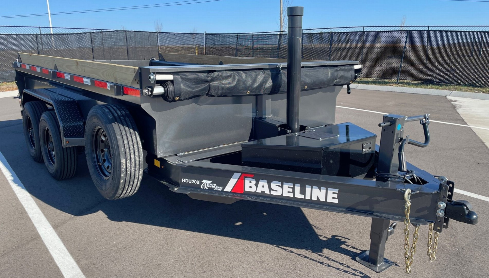 New Diamond C Baseline 82" x 14' HDU-208 16,000 LB Telescopic Dump Trailer 24" Sides w/ Board Brackets, 14ply tires, Spare, Solar